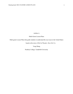 Artifact A Multi-Genre Lesson Plans Multi-genre