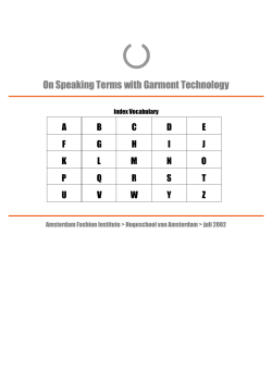 On Speaking Terms with Garment Technology