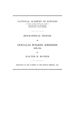 douglas wilson johnson - National Academy of Sciences