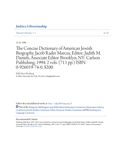 The Concise Dictionary of American Jewish Biography. Jacob Rader