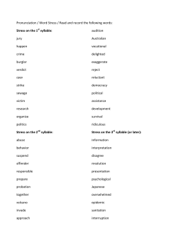 Pronunciation / Word Stress / Read and record the following words