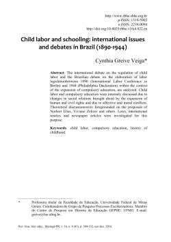 Child labor and schooling - Revista Brasileira de Hist&oacute;ria da Educa&ccedil;&atilde;o