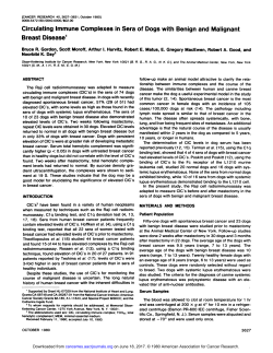 Circulating Immune Complexes in Sera of Dogs
