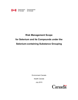 Risk Management Scope for Selenium and its Compounds under