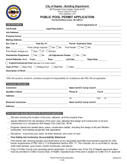 Swimming Pool Permit - Public