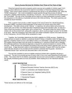 How to Access Services for Children from Three to Five Years of Age