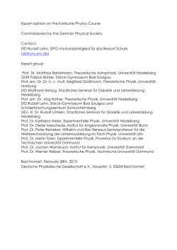 Expert opinion on the Karlsruhe Physics Course Commissioned by