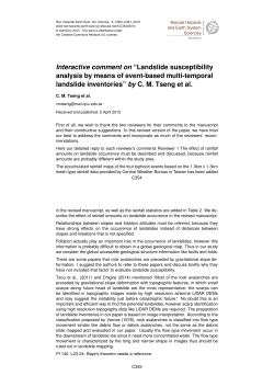 Interactive comment on &ldquo;Landslide susceptibility analysis by means