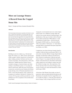 on Lozenge Stones - Pacific Coast Archaeological Society