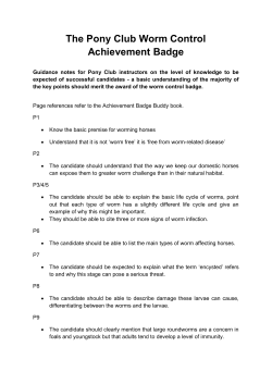 The Pony Club Worm Control Badge