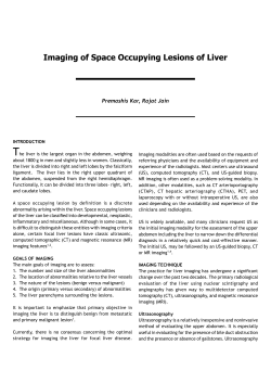 Imaging of Space Occupying Lesions of Liver