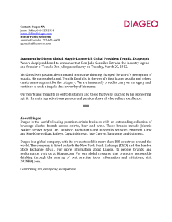 Statement by Diageo Global, Maggie Lapcewich Global President
