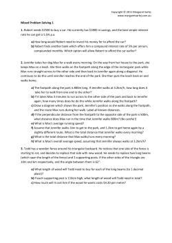 Mixed Problem Solving 1 1. Robert needs $2500 to buy a car. He