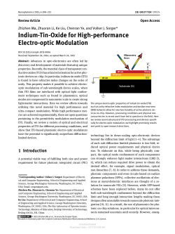 77. Z. Ma, Z. Li, K. Liu, C. Ye, V. J. Sorger (2015). Indium-Tin