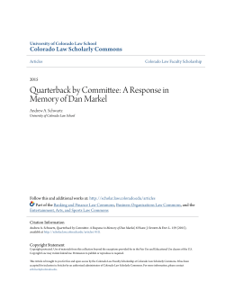 Quarterback by Committee: A Response in Memory of Dan Markel
