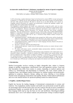 An innovative medical learner`s dictionary translated by