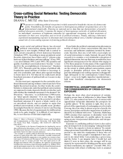 Cross-cutting Social Networks: Testing Democratic Theory in Practice