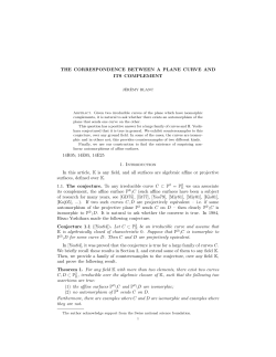 The correspondence between a plane curve and its