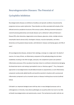 Neurodegenerative Diseases: The Potential of Cyclophilin