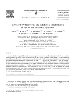 Increased erythropoiesis and subclinical inflammation as part of the