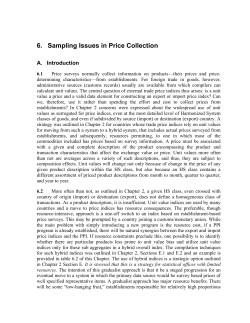 Sampling issues in price collection