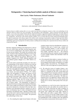 Stylogenetics: Clustering-based stylistic analysis of