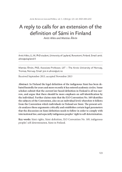 A reply to calls for an extension of the definition of Sámi in