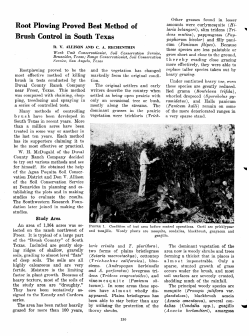 Root Plowing Proved Best Method of Brush Control in South Texas