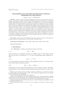 Parametrically excited Hamiltonian partial differential