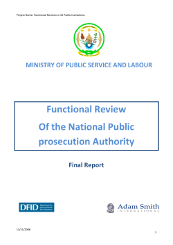 Functional Review Of the National Public prosecution Authority