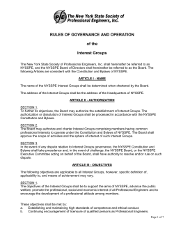 Interest Group Rules of Governance