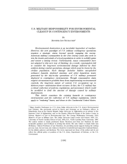 us military responsibility for environmental cleanup in contingency