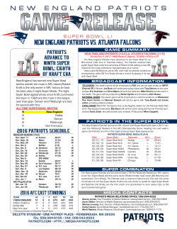 NEW ENGLAND PATRIOTS vs. ATLANTA FALCONS