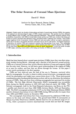 1992 Webb Solar sources of CMEs