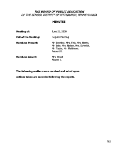 June - Pittsburgh Public Schools