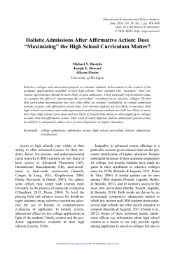 Holistic Admissions After Affirmative Action
