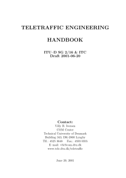 Teletraffic Engineering Handbook