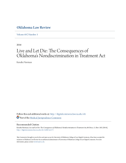 Live and Let Die - University of Oklahoma College of Law Digital