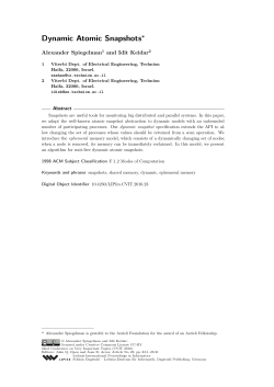 Dynamic Atomic Snapshots - Technion