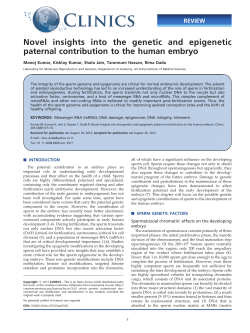 Novel insights into the genetic and epigenetic paternal contribution