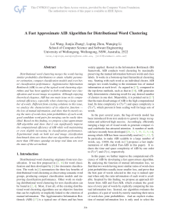 A Fast Approximate AIB Algorithm for Distributional Word Clustering