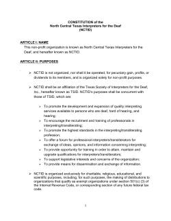 CONSTITUTION of the North Central Texas Interpreters for the Deaf