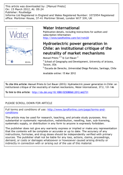 Hydroelectric power generation in Chile: An institutional