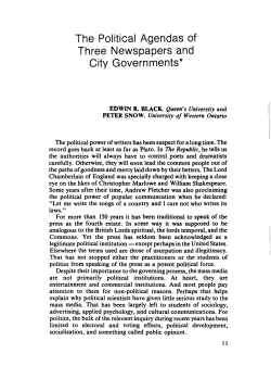 The Political Agendas of Three Newspapers and City Governments*