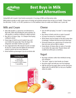 Best Buys in Milk and Alternatives