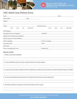 AAC Adult Case History Form - Department of Communication