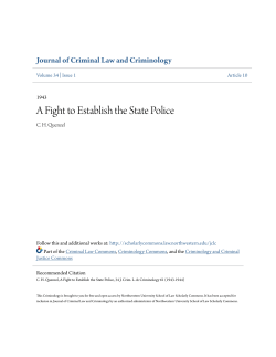 A Fight to Establish the State Police