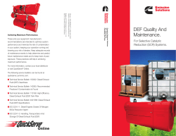 DEF Quality And Maintenance.