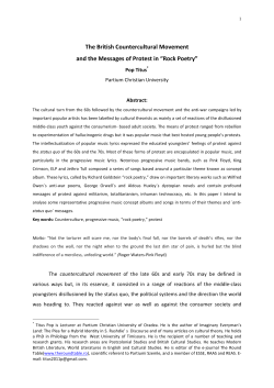 The British Countercultural Movement and the