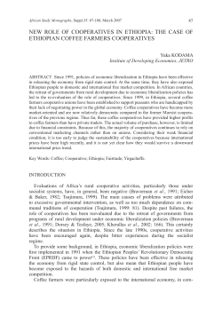 NEW ROLE OF COOPERATIVES IN ETHIOPIA: THE CASE OF